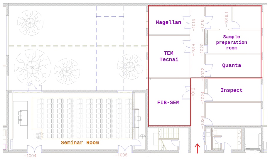 Electron Microscopy Unit facility map